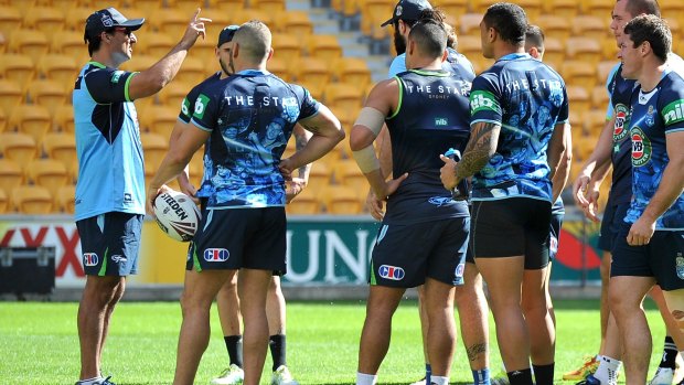 Not ringing the changes: Laurie Daley addresses his troops.