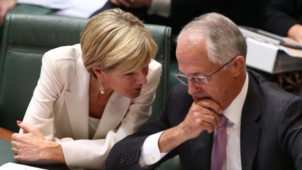 Foreign Affairs minister Julie Bishop and Prime Minister Malcolm Turnbull.