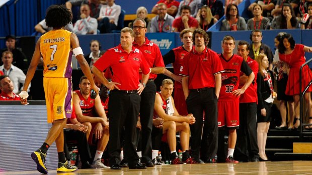 Perth Wildcats show Sydney Kings forward Josh Childress the door after the star forward was sent from the court.