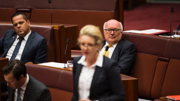 Outgoing Senator George Brandis during Question Time. 