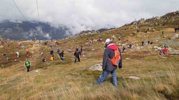 Last year's Easter egg hunt on Mount Kosciuszko when eggs worth $10,000 were up for grabs. For easter egg guide
