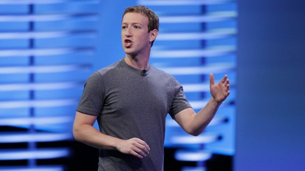 Facebook chief executive Mark Zuckerberg delivering the keynote address at the F8 Facebook Developer Conference, in San Francisco. 