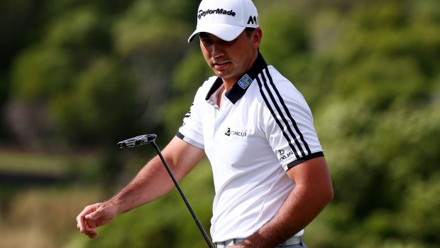 Struggling: Jason Day in action earlier this month.