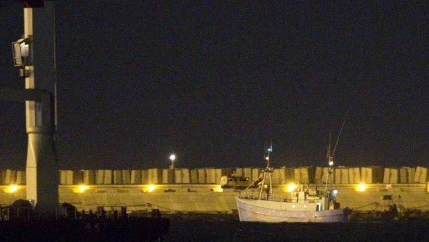Pro-Palestinian ship Marianne of 
Gothenburg is escorted to Ashdod port in southern Israel after it was seized by the Israeli Navy. 