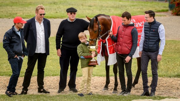 Rekindling and part of the winning Melbourne Cup team.