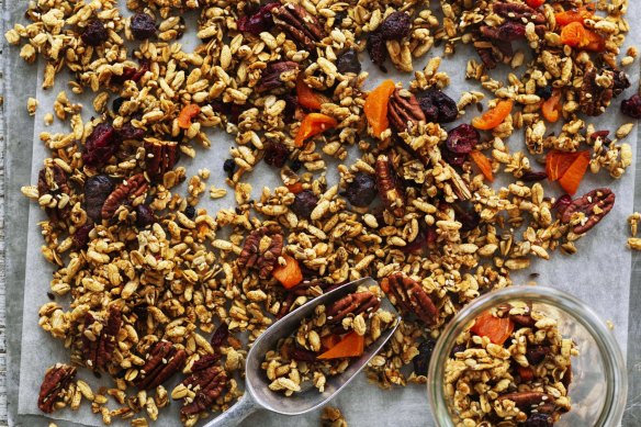 Helen Goh's puffed rice, pecan and maple granola.