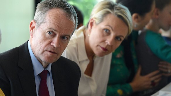 Opposition Leader Bill Shorten and deputy Tanya Plibersek meet representatives of the LGBTI community in Sydney.