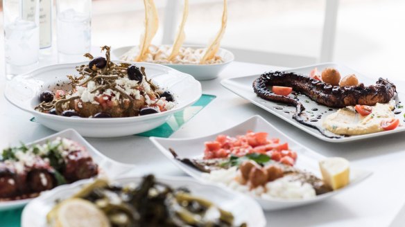 Mezze selection at Mykonos Taverna.