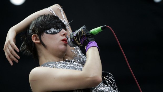 Persona brings power: Karen O on stage with the Yeah Yeah Yeahs in 2007.