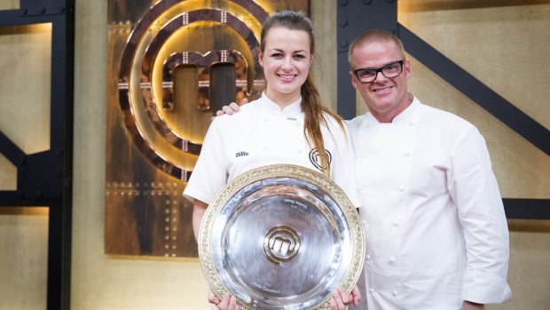 Heston Blumenthal with <i>Masterchef</i> winner Billie McKay. The show produced the most-watched non-sport finale of the year.