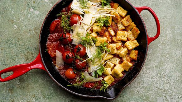 This ricotta gnocchi with fennel and tomato sauce is both light and comforting.