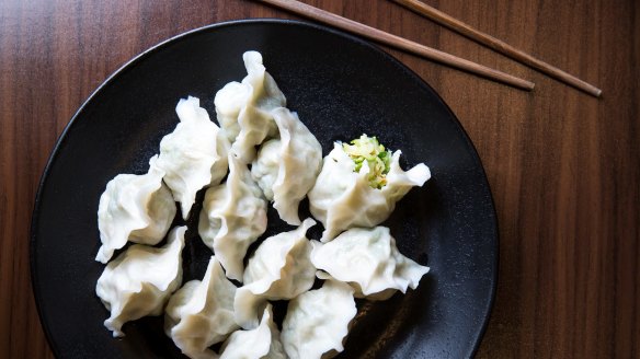 Vegan-friendly zucchini dumplings from ShanDong Mama.