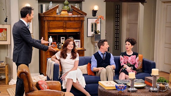 Laughs again: Eric McCormack, Debra Messing, Sean Hayes and Megan Mullally in Will and Grace.