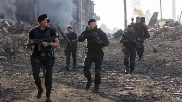 On the set of <i>The Expendables 3</i>. Not all the danger was make-believe.