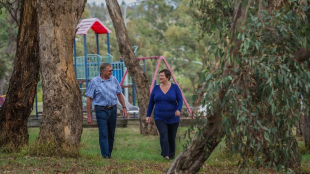 Holder residents including Bill Salter and Jodie Beitzel have formed the Holder Community Action Group in opposition to a public housing development in the suburb.