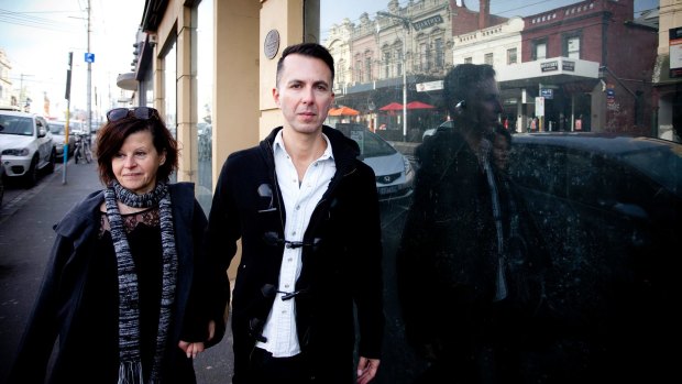 'Save the Greek' campaign leader Nikos Psaltopoulos with his mum who are trying to save the facade of the Old Greek Theatre.