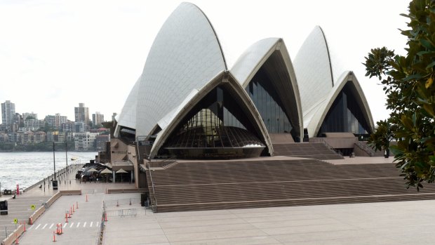 The Sydney Opera House during last week's evacuation.