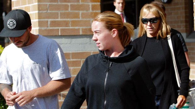 Devyn Hammond, one of the alleged conspirators, leaves Wollongong police station.