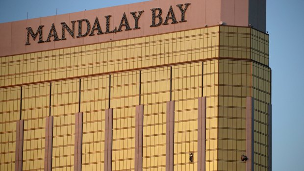 The hotel where Paddock fired on his victims.