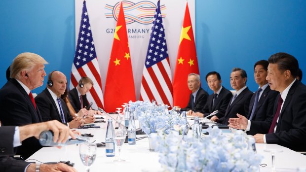 US President Donald Trump meets with Chinese President Xi Jinping at the G20 Summit.
