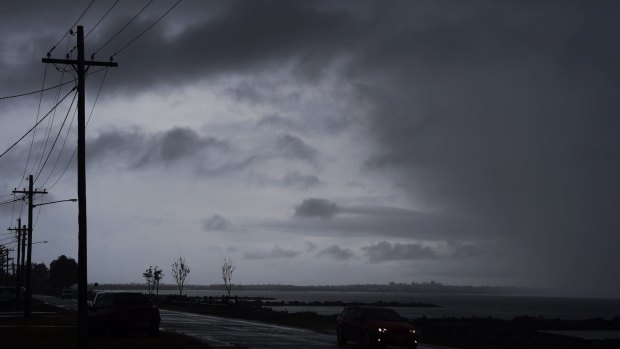 The storm, as seen from Kurnell looking north on Tuesday morning.