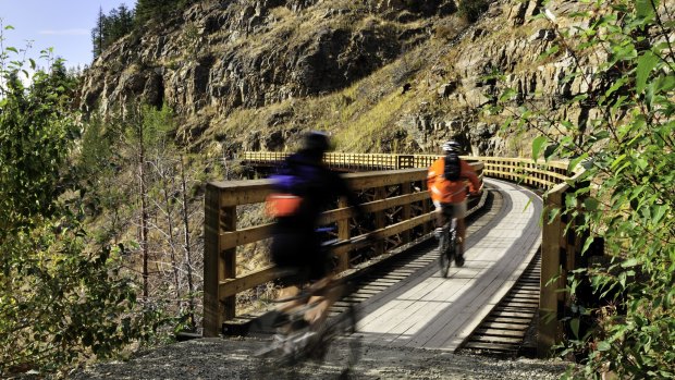 Resort break: Cycling across the old Kettle Valley Railway Line.