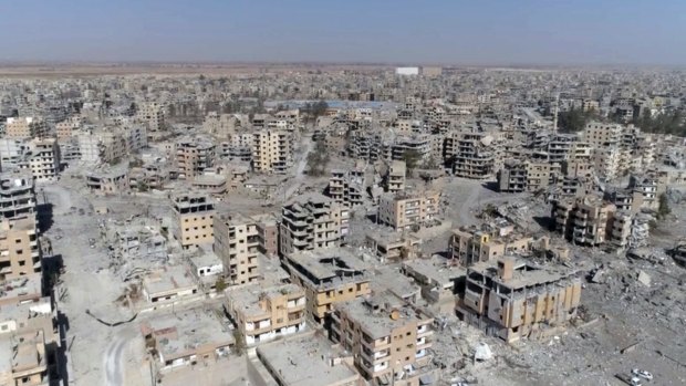 Raqqa, Syria, two days after Syrian Democratic Forces said that military operations to oust the Islamic State group have ended.