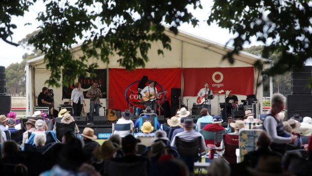 Trees offer lovely cover at the Terang Country Music Festival.