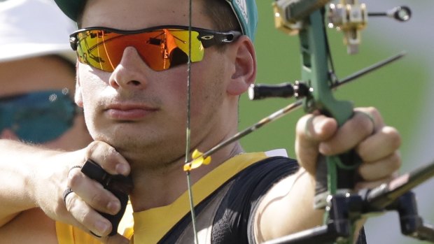Australian archer Alec Potts, on his way to winning a bronze medal in Rio on Saturday. 