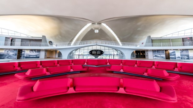The TWA Hotel at New York's JFK Airport opened in May 2019. The TWA terminal was last used for flights in 2001 and has been empty since. The terminal has been converted into a  18,580-square-metre lobby the hotel claims will be the world's largest.