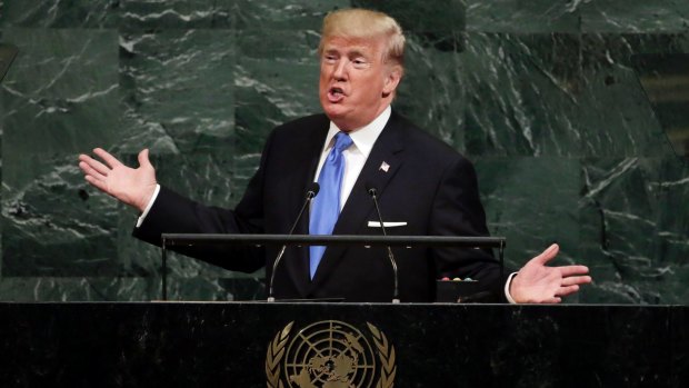 U.S. President Donald Trump during his address to the United Nations General Assembly this week.
