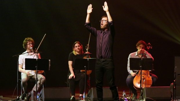 Ben Folds showed off his broad musical skill set when conducting the audience in a three-part harmony.