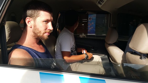 Shaun Edward Davidson, 31, waiting to be transferred to Kerobokan jail in Bali after being charged with possessing another person's identity and overstaying his visa.