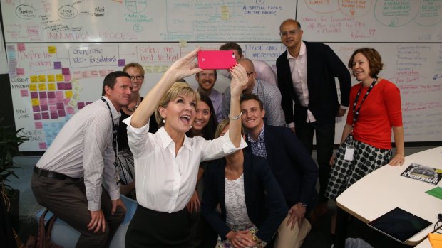 Foreign Affairs Minister Julie Bishop with InnovationXchange staff.