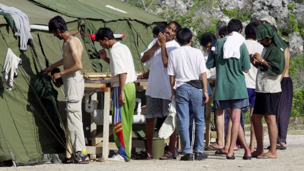 Asylum seekers on Nauru.