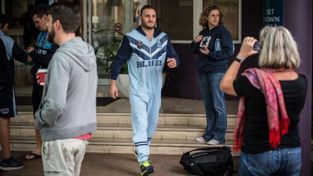 Pyjama party: Robbie Farah in his onesie at Coffs Harbour.