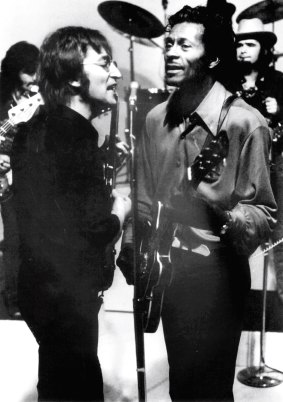 John Lennon singing with Chuck Berry