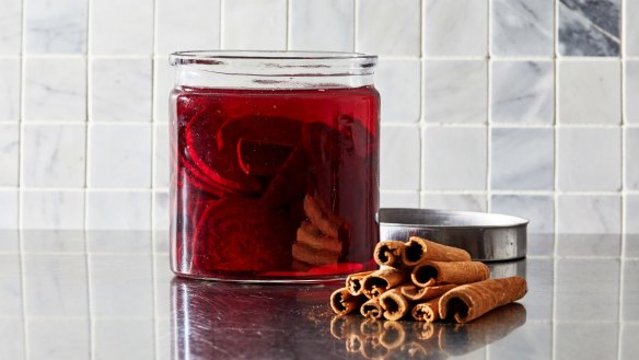 Spiced fermented beetroot with cinnamon.