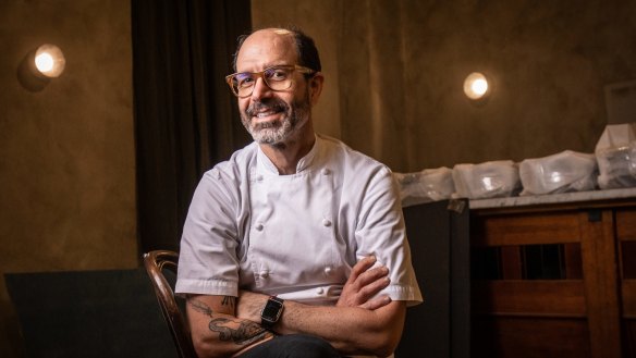 Chef Joe Vargetto at his yet-to-open restaurant, Cucina Povera at 445 Little Collins Street.
 