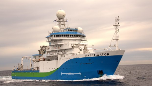 RV Investigator, Australia's new $126 million research vessel, at work.