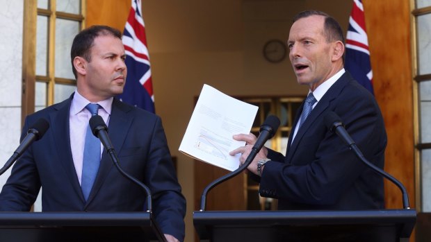 Prime Minister Tony Abbott and Assistant Treasurer Josh Frydenberg on Wednesday.