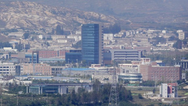 The Kaesong industrial complex, seen from the Dora Observation Post  in Paju, South Korea, near the border village of Panmunjom, which has separated the two Koreas since the Korean War.