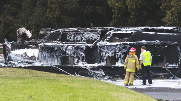 The aftermath of the crash at Mona Vale.
