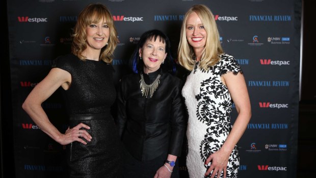 Jo Gray, Janet Whiting and Ainslie van Onselen at the Women of Influence Awards. 
