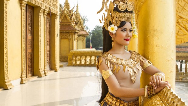 A traditional Cambodian Apsara dancer. 