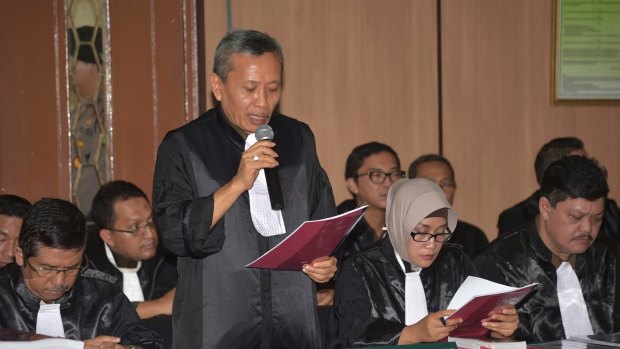  The prosecution makes its case in North Jakarta District Court.