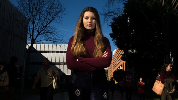 Jocelyn Dracakis, women's officer on the University of NSW Student Representative Council in Kingsford on Friday.