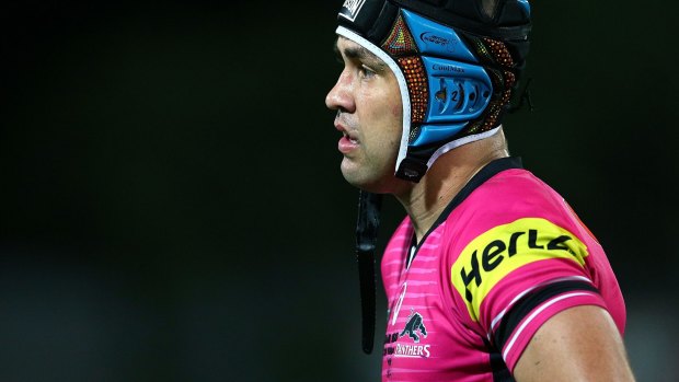 On the way out: Panthers five-eighth Jamie Soward.