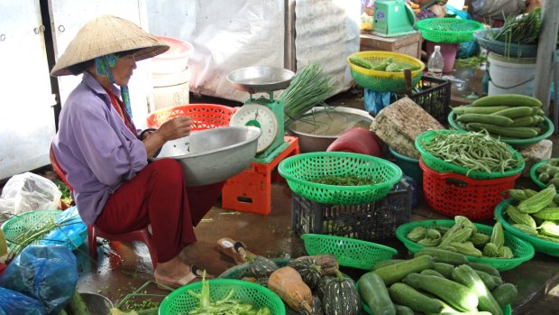 Fresh produce: In the market at Sa Dec.