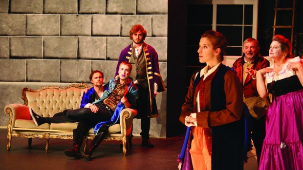 The cast of Canberra Rep's Casanova have multiple colourful costume changes. Photo: Helen Drum